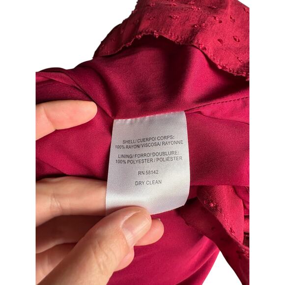 Gal Meets Glam Andrea Candy Apple V Neck 3/4 Sleeve Smocked Mini Dress - 0 - Picture 7 of 9